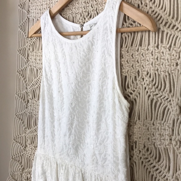 Joie Soleil White Boho Eyelet Lace Sleeveless Mini Dress | Size XS - Picture 7 of 11